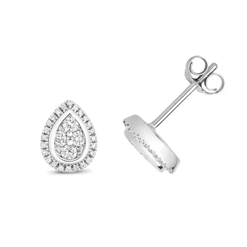 Diamond Cluster Studs Oval 0.23ct